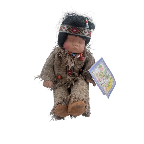 Cathay Collection Native American Indian Boy Porcelain Doll Limited Edition - Picture 1 of 16